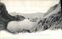 VINTAGE POSTCARD Surroundings of Grenoble the Lake Massive Crozet of Belledonne