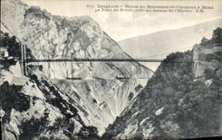 VINTAGE POSTCARD Dauphine Road of Monestier de Clermont has Mens the Bridge of Bit to the top of L Ebron