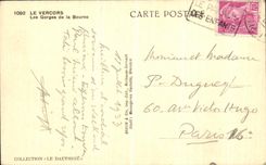 Catarata de Vercors de la POSTAL de la VENDIMIA de Bourne