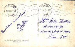 VINTAGE POSTCARD Vizille the Public swimming pool L Interior