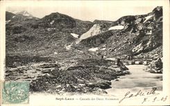VINTAGE POSTCARD Seven Laux Cascades of the Two Brooks