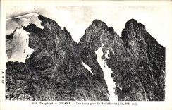 POSTAL Dauphine Oisans de la VENDIMIA tres picos de Belledonne