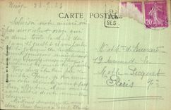 POSTAL Dauphine Uriage de la VENDIMIA les Bains una esquina del parque