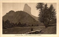 VINTAGE POSTCARD Dauphine the road of the Alps the Mount Switches seen collar of Papavet Moutons Shepherd