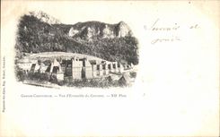 POSTAL D vista chartreuse grande de la VENDIMIA junto del convento