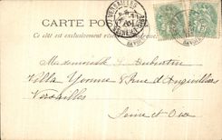 Ruta de la POSTAL de la VENDIMIA de la entrada chartreuse grande de servicios