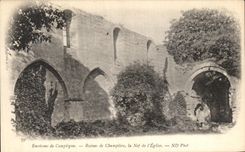 VINTAGE POSTCARD Surroundings Of Compiegne Ruins of Champlieu the nave of L church