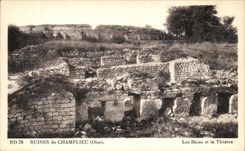 VINTAGE POSTCARD Ruins of Compiegne baths and the theater