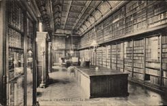 VINTAGE POSTCARD Castle of Chantilly the Library