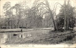 VINTAGE POSTCARD Chantilly Seen of the Park