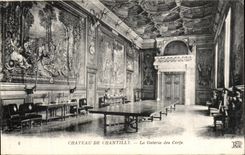 VINTAGE POSTCARD Castle of Chantilly the Gallery of the stags