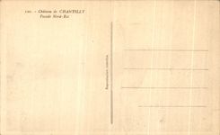 VINTAGE POSTCARD Castle of Northern Chantilly Facade Is