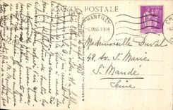 VINTAGE POSTCARD Castle of Chantilly Seen from of the floor