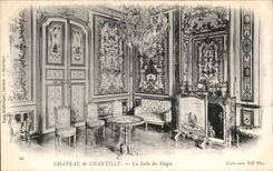 VINTAGE POSTCARD Castle of Chantilly the Room of the monkeys