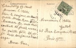 VINTAGE POSTCARD Castle of Chantilly the Gallery of the battles