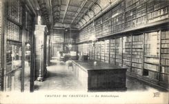 VINTAGE POSTCARD Castle of Chantilly the Library