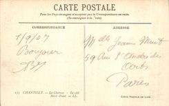 VINTAGE POSTCARD Chantilly the Castle