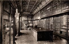 VINTAGE POSTCARD Castle Of Chantilly the library