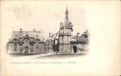 VINTAGE POSTCARD Castle Of Chantilly La Chapelle and the harbor office