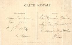 VINTAGE POSTCARD Chantilly Castle Entered of the large hall