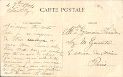 VINTAGE POSTCARD Castle of Chantilly Carries court D honor