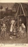VINTAGE POSTCARD Miniature of Fouquet Worship of the magi Museum Chantilly Cop