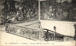 VINTAGE POSTCARD Compiegne the Castle Staircase D Honor Louis XVI