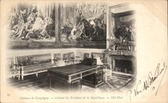 VINTAGE POSTCARD Compiegne the Castle Cabinet of Presdent of the Republic