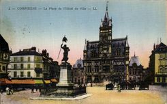 VINTAGE POSTCARD Compiegne the Place of L Town hall