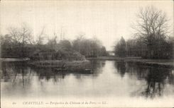 VINTAGE POSTCARD Castle Of Chantilly View of the Castle and the Park