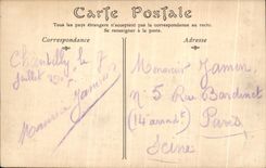 VINTAGE POSTCARD Castle Of Chantilly Gone of L drive