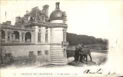 VINTAGE POSTCARD Castle Of Chantilly L Right wing Dogs