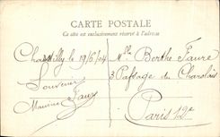 VINTAGE POSTCARD Castle of Chantilly the Gate Holy Denis and Large stables Seen of the lawn