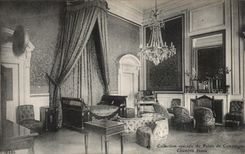 VINTAGE POSTCARD Compiegne the yellow Castle Room