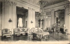 VINTAGE POSTCARD Compiegne the Castle Living room of the Families