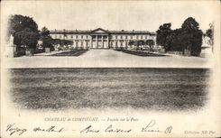 VINTAGE POSTCARD Compiegne the Castle Frontage on the Park