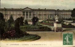 VINTAGE POSTCARD Compiegne the Castle the Frontage Dimensions park
