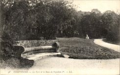 VINTAGE POSTCARD Compiegne the Park and the Bench of Napoleon 1st