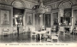 VINTAGE POSTCARD Compiegne the Castle Living room of the Flowers