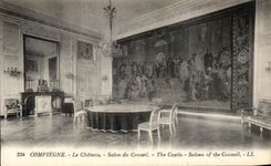VINTAGE POSTCARD Compiegne the Castle Living room of the Council