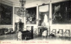 VINTAGE POSTCARD Castle of Compiegne the Living room of Music