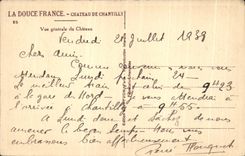 VINTAGE POSTCARD Castle Of Chantilly View of the Castle