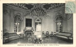 VINTAGE POSTCARD Castle Of Chantilly House of Sylvie Living room of Dreux