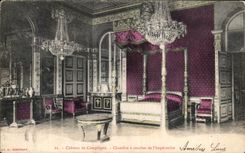 VINTAGE POSTCARD Castle of Compiegne Chambre has Coucher L Imperatrice