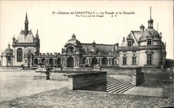 VINTAGE POSTCARD Castle Of Chantilly the Frontage and the Vault