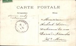 VINTAGE POSTCARD Castle Of Chantilly Main entrance One Day of Visit
