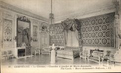 VINTAGE POSTCARD Compiegne the Castle Room has Coucher of Marie Antoinette