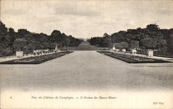 VINTAGE POSTCARD Park of the Castle of Compiegne L Avenue of the Beautiful Mounts