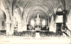 VINTAGE POSTCARD Interior Compiegne of L Church Saint Germain