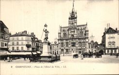 VINTAGE POSTCARD Compiegne Places L Town hall